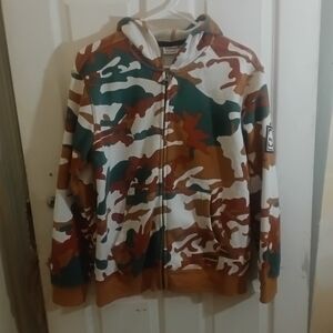 Womans Timberland Green and Brown Camouflage Hoodie Size XL